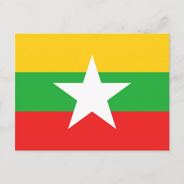 Myanmar Flag Postcard (Front)