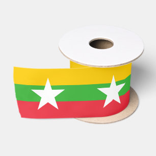 Myanmar Flag Satin Ribbon