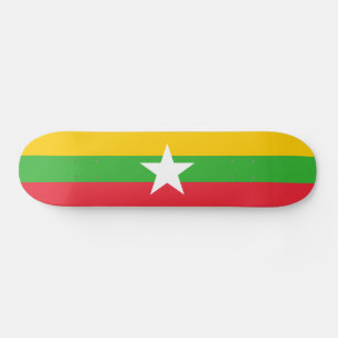 Myanmar Flag Skateboard