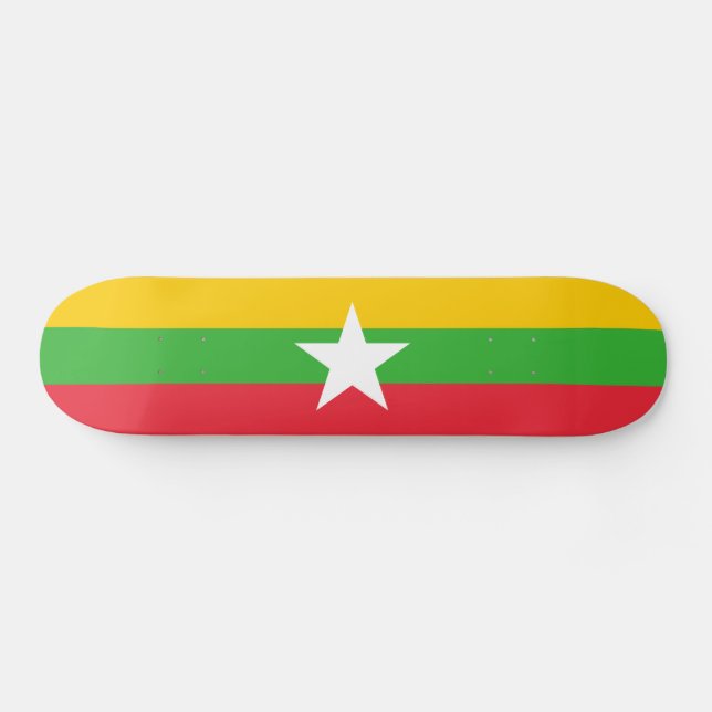 Myanmar Flag Skateboard (Horz)