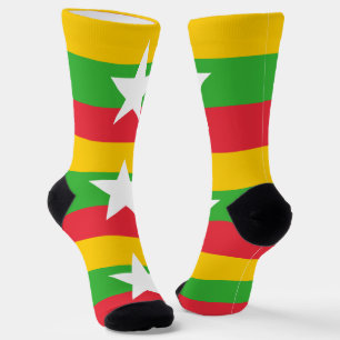 Myanmar Flag Socks