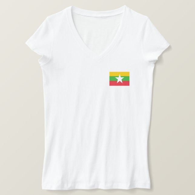 Myanmar Flag T-Shirt (Design Front)