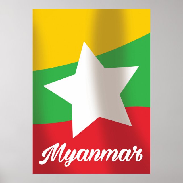 Myanmar Flag travel poster (Front)
