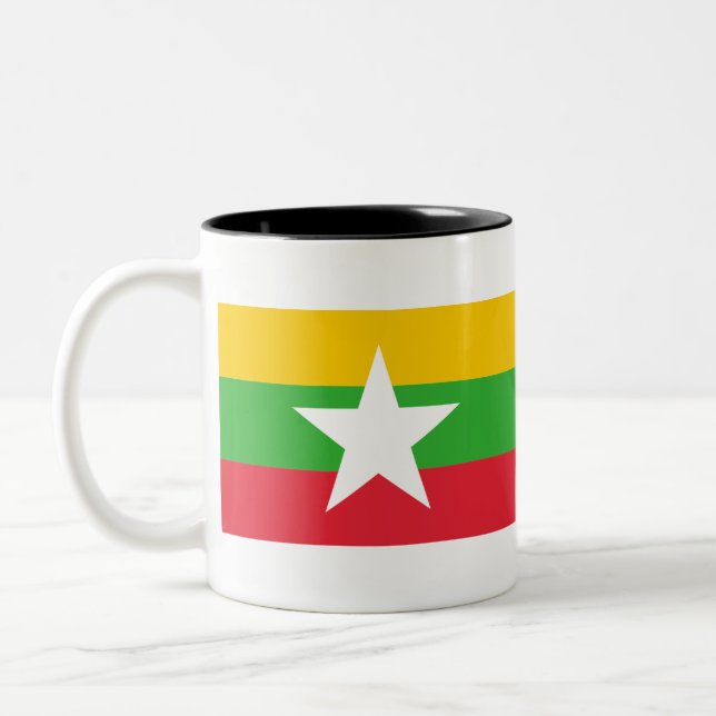 Myanmar Flag Two-Tone Coffee Mug (Left)