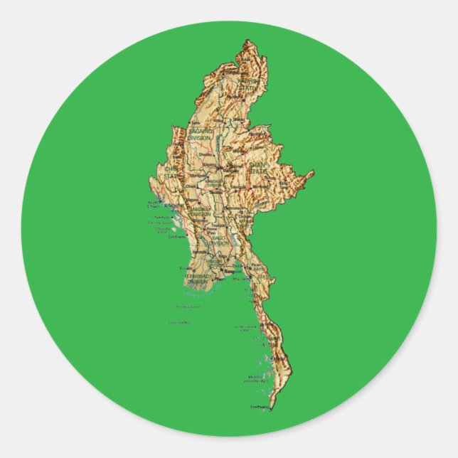 Myanmar Map Sticker (Front)