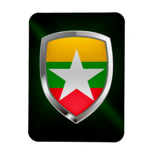Myanmar Metallic Emblem Magnet