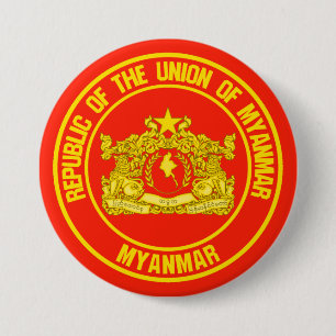 Myanmar Round Emblem 7.5 Cm Round Badge