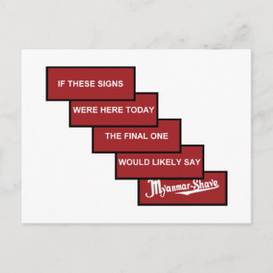 Myanmar-Shave - updated Burma-Shave Postcard