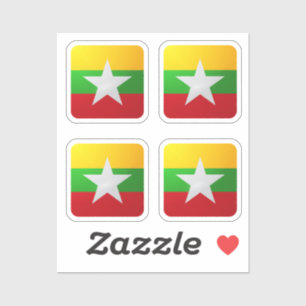 Myanmar square glossy flag