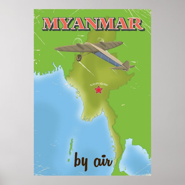 Myanmar vintage travel poster (Front)