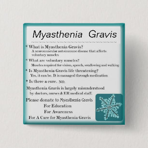 Myasthenia Gravis Awareness 15 Cm Square Badge