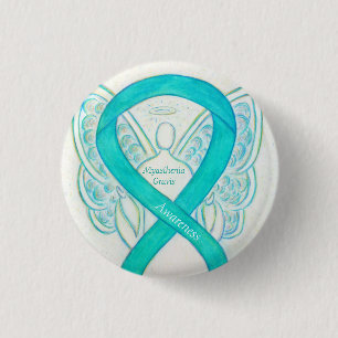 Myasthenia Gravis Awareness Angel Ribbon Art Pin