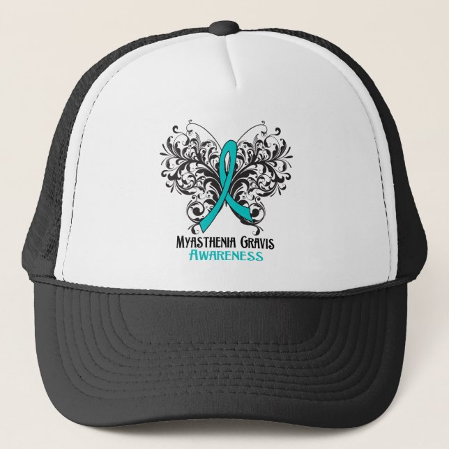 Myasthenia Gravis Awareness Butterfly Trucker Hat (Front)