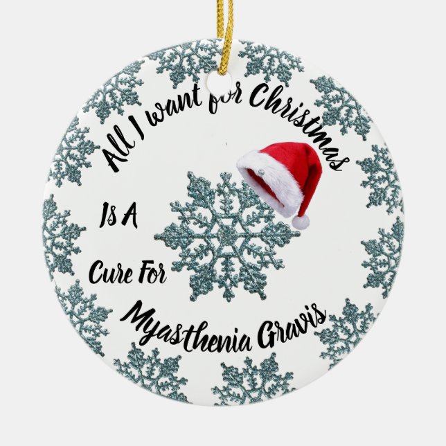 Myasthenia Gravis Awareness Ceramic Tree Decoration (Front)