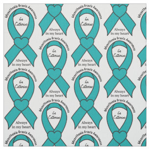 Myasthenia Gravis Heart Ribbon Name Customisable Fabric