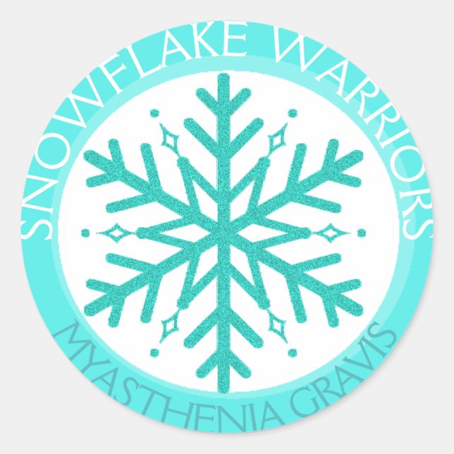 Myasthenia Gravis Snowflake Warrior sticker (Front)