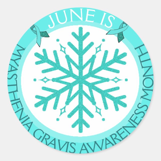 Myasthenia Gravis Snowflake Warrior sticker (Front)