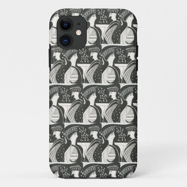 Mycenaean Greek Inspired B & W Gossips iPhone Case (Back)