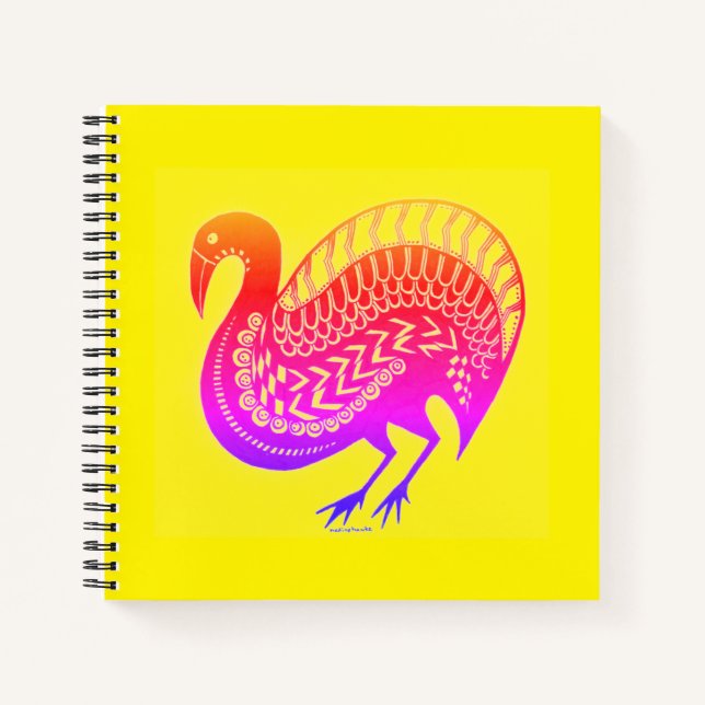 Mycenaean Greek Inspired Colourful Bird Notebook (Front)