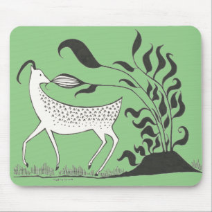 Mycenaean Greek Inspired Green Goat Mouse Pad