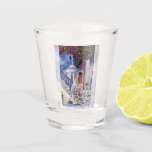 Myconos coffee mug shot glass