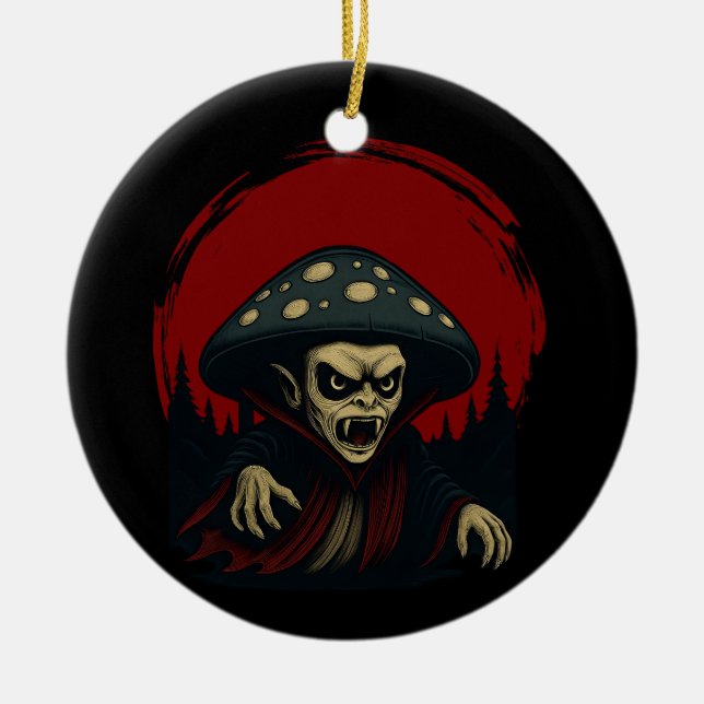 MycoVamp-Bleeding Tooth Fungi Ceramic Tree Decoration (Front)