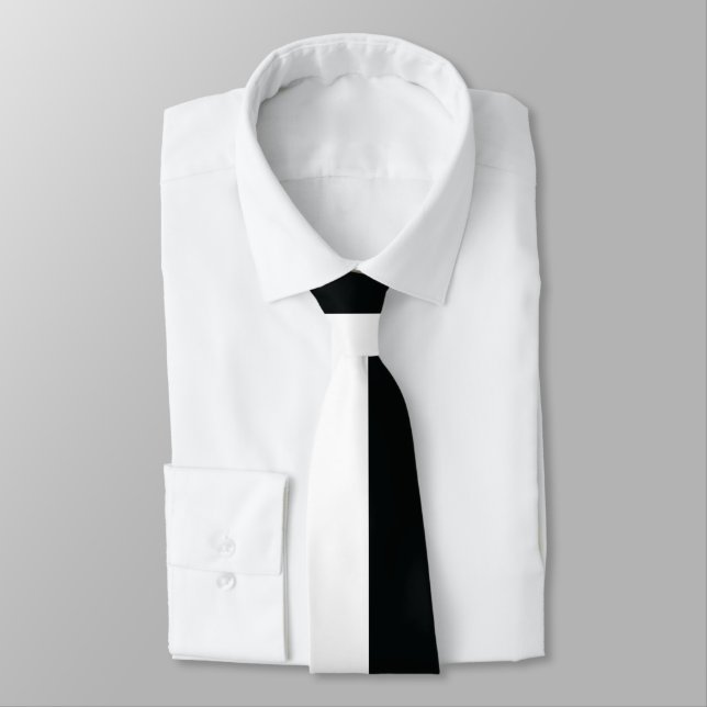 Mydeas | Black & White Extra Wide Stripes Tie (Tied)