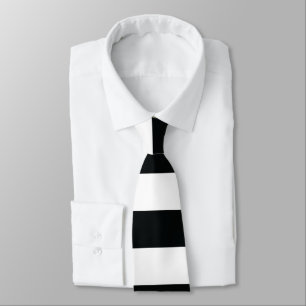 Mydeas   Black & White Thick Stripes Tie