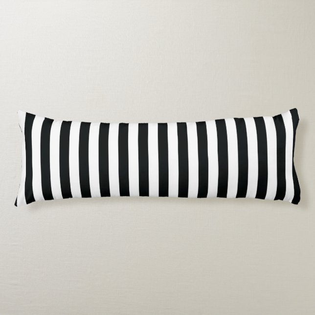 Mydeas | Black & White Thin Stripes Body Cushion (Front)