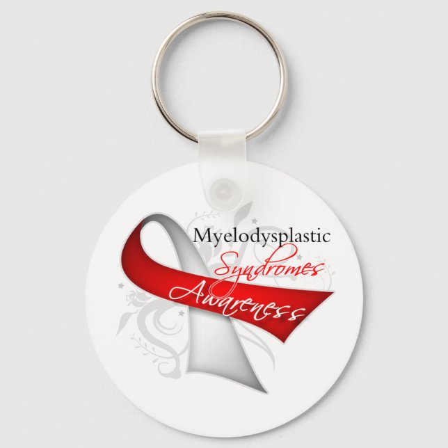 Myelodysplastic  Syndromes Awareness Ribbon Key Ring (Front)