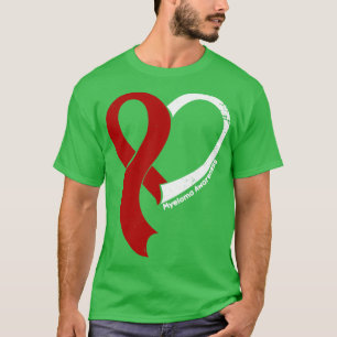 Myeloma Awareness Hope Love Heart Ribbon Happy Val T-Shirt