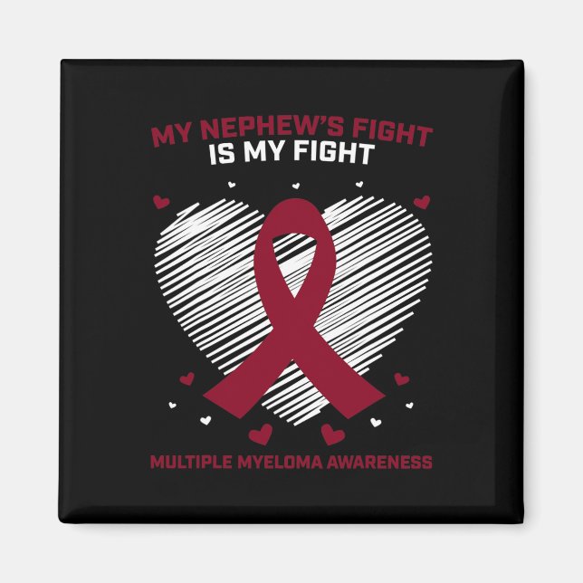 Myeloma Awareness Ribbon Blood Cancer Survivor Pla Magnet (Front)