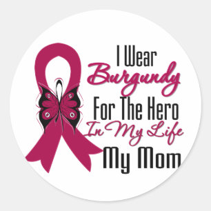 Myeloma Ribbon Hero My Mum Classic Round Sticker