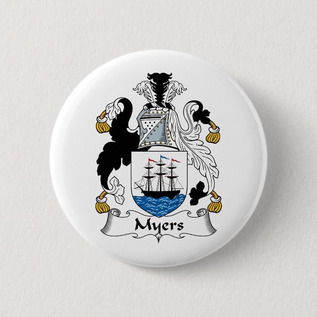 Myers Family Crest 6 Cm Round Badge (Front)