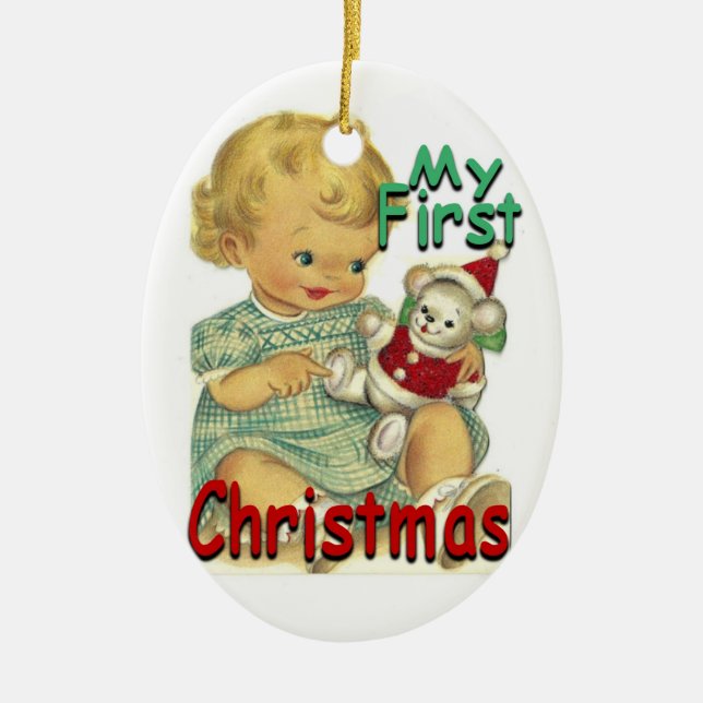 MyFirstChristmas-CERAMIC Oval Ornament (Front)