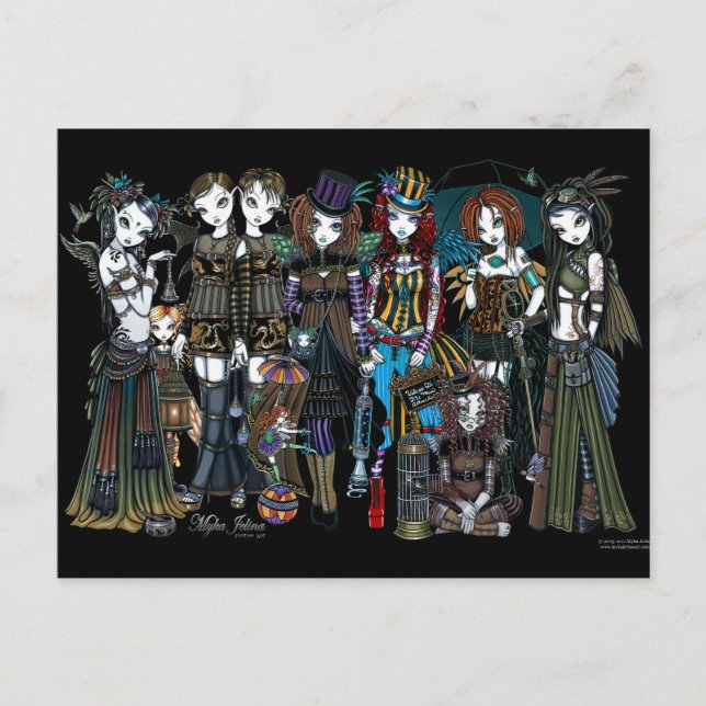 Myka Jelina Steampunk Circus Fairies Postcard (Front)
