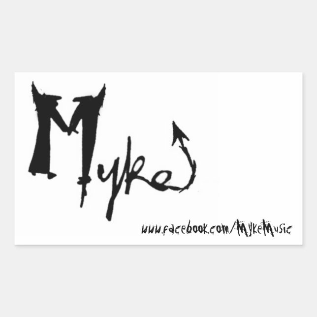 Myke Name Rectangle Sticker (Front)