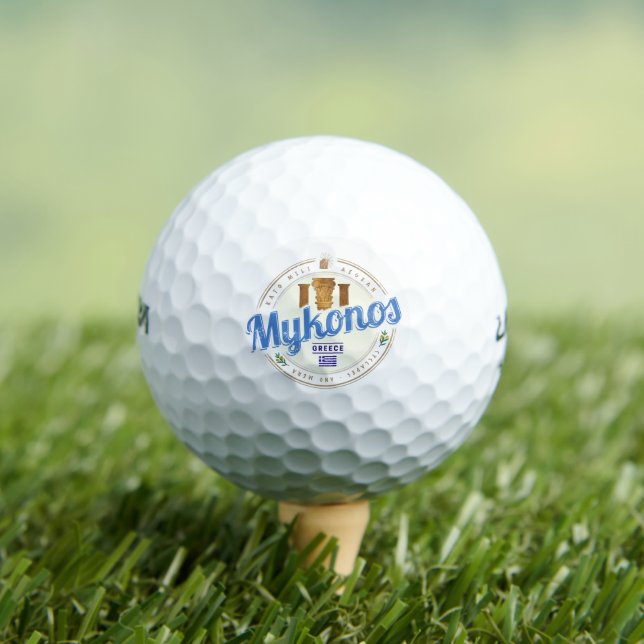 Mykonos Cyclades Islands Greece Vintage Souvenir Golf Balls (Insitu Tee)