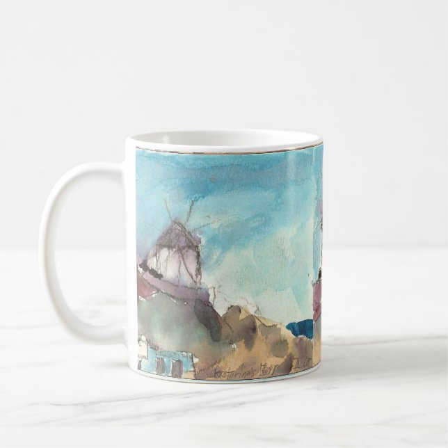 Mykonos famous windmills on a cup (Left)