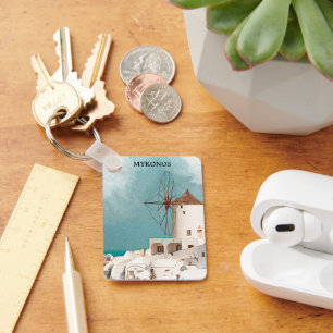 Mykonos Greece Alefkandra Windmill Key Ring
