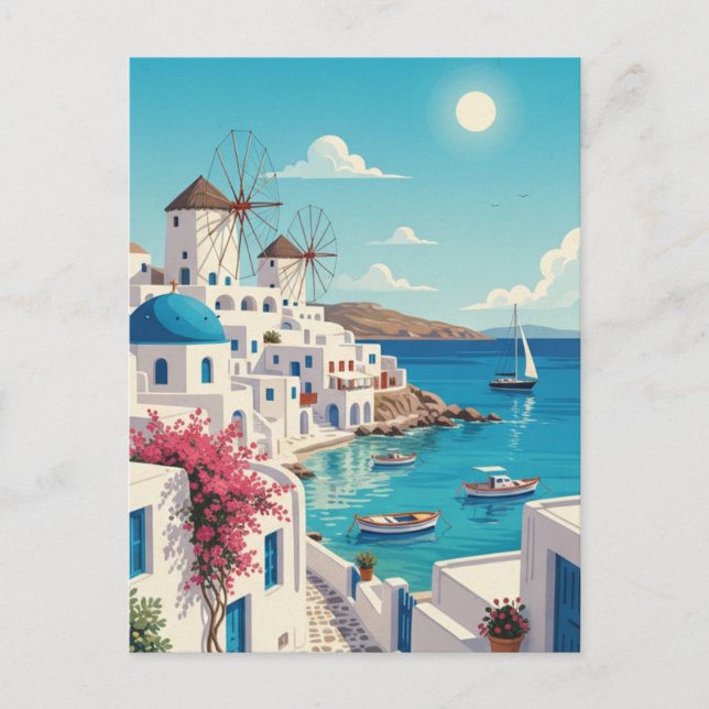 Mykonos Greece Cyclades Travel Postcard (Front)