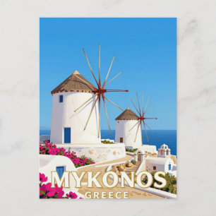 Mykonos Greece Famous Windmills 🌬️ Postcard