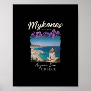 Mykonos Greece Getaway Aegean Sea Island Style Poster