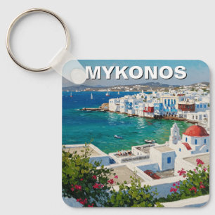 Mykonos Greece Greek Islands Little Venice Key Ring