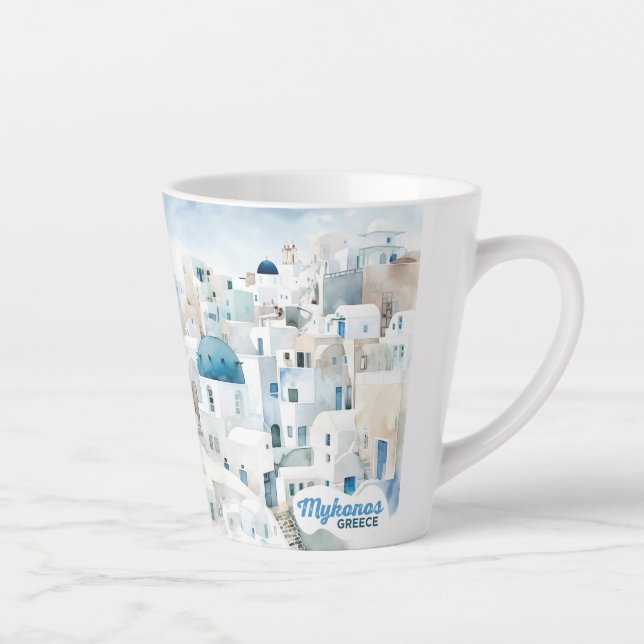 Mykonos Greece Latte Mug (Right)