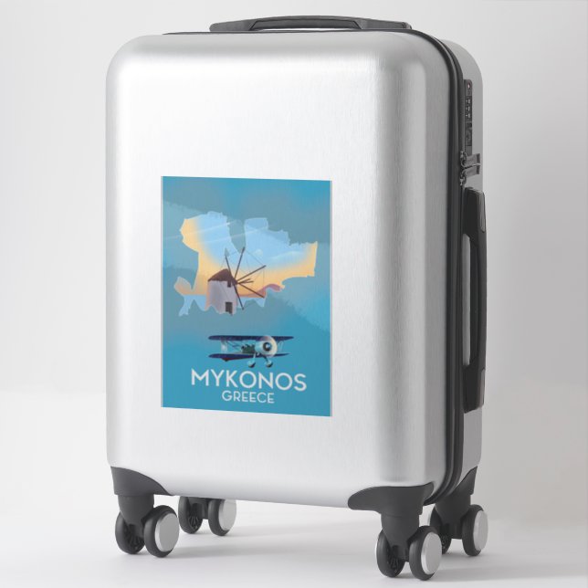 Mykonos Greece Map travel poster (Suitcase)