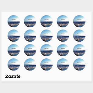 Mykonos, Greece scenic photograph Classic Round Sticker