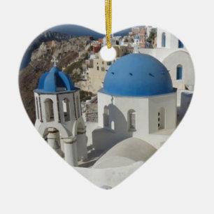 Mykonos Greece Travel Ceramic Tree Decoration