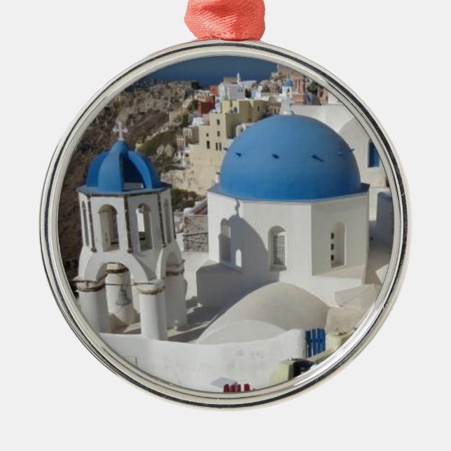 Mykonos Greece Travel Metal Tree Decoration (Front)