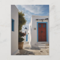 Mykonos Greece Travel Postcard